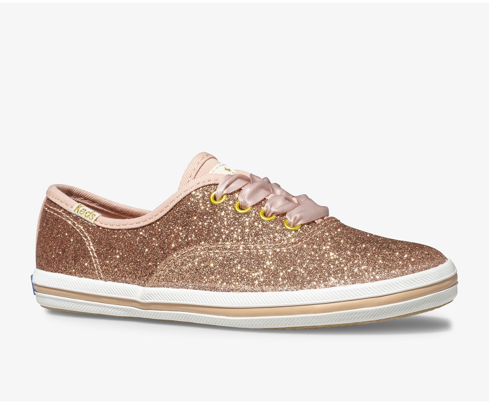 Zapatillas Keds Niños Rosas Doradas - Kate Spade New York Champion Glitter - 846-LBVDNH